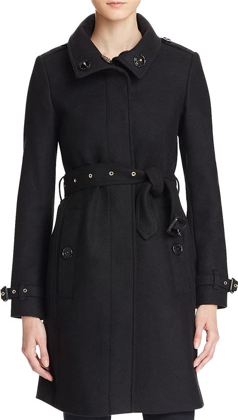 BURBERRY GIBBSMOORE Wool Blend Funnel Collar Trench 